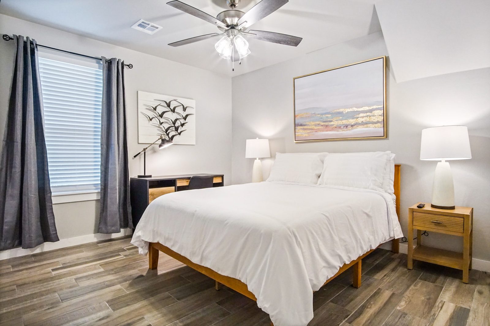 Furnished bedroom in a Toshi Stay rental home