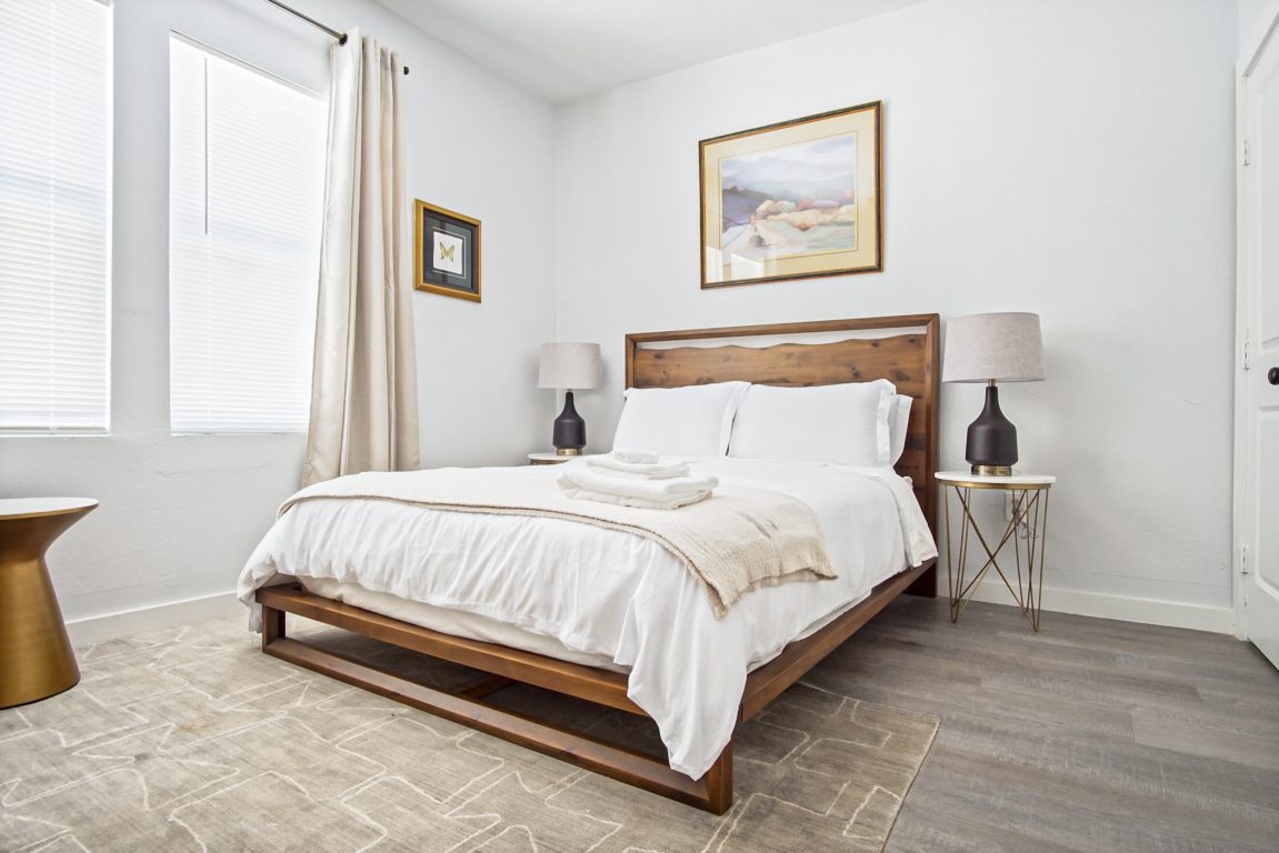 Furnished bedroom in a Tōshi Partners portfolio home